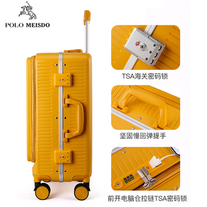 Diseño PC Cabina Trolley Equipaje <span class=keywords><strong>Marco</strong></span> de aluminio Viaje Equipaje de mano Leavesking <span class=keywords><strong>Polo</strong></span> Maleta - Product Image 3