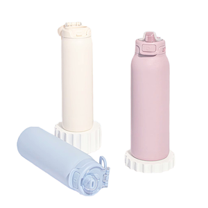 Bouteille d'eau de sport en acier inoxydable à double paroi isolée sous vide avec couvercle à bouche large et verrouillage, conception personnalisée OEM, nouvelle collection, graduée 12-24 - Product Image 4