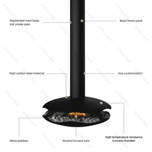 CRUISE monté au plafond sans fumée respectueux de l'environnement chauffage à l'éthanol cheminée suspendue 600mm cheminée au bioéthanol suspendue - Product Image 5