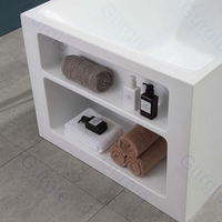Baignoire autoportante en acrylique avec structure d'isolation double couche et système de drainage rapide, design de rangement intégré