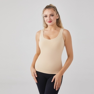 Vêtements de yoga ajustables, antichoc, à col rond, coupe slim, respirants, en spandex de haute qualité, avec larges bretelles, couleur beige, pour femmes, pour le <span class=keywords><strong>ski</strong></span> - Product Image 6