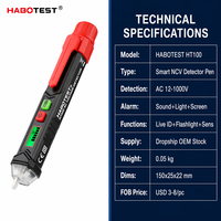Detector de voltaje inteligente Wanbo-355 con pantalla LCD, alarma sonora y luminosa para la identificación de cables con corriente.