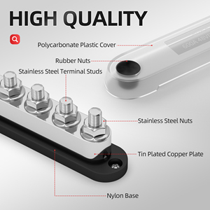 Barre omnibus en cuivre 600A 12V avec 6 goujons de borne de 3/8 po, certifiée RoHS et CE, pour blocs de distribution de batterie marine, automobile et solaire - Vente en gros - Product Image 4