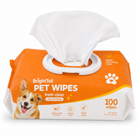 Lingettes humides personnalisées pour animaux de compagnie, non tissées, pour chiens et chats, hypoallergéniques, sans alcool, formule douce, désodorisantes, sur mesure