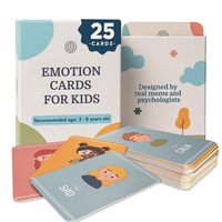 Cartes mémoire émotionnelles pour les tout-petits de 2 à 8 ans, conçues par des mamans et des psychologues, pour aider à identifier les émotions, personnalisables pour les clients