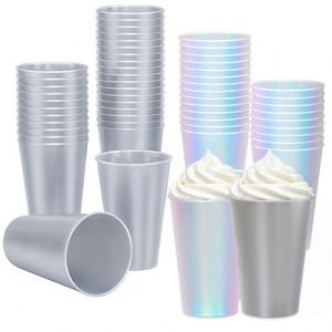 สติกเกอร์ฟิล์ม PP สีรุ้งแบบกำหนดเองสำหรับฝาปิดแก้วนม ชา กาแฟ ขนาด 90 มม. ใช้ซ้ำได้ ปรับแต่งโลโก้ได้ สำหรับเครื่องดื่มเลมอนเนดในงานปาร์ตี้ - Product Image 1