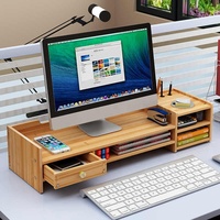 Support de moniteur d'ordinateur, étagère de rangement de bureau, boîte de rangement de bureau, organisateur de clavier, étagère