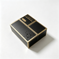 Boîte cadeau rigide à double porte personnalisée, boîte à double ouverture de luxe avec bordure dorée pour parfums, cosmétiques, bijoux