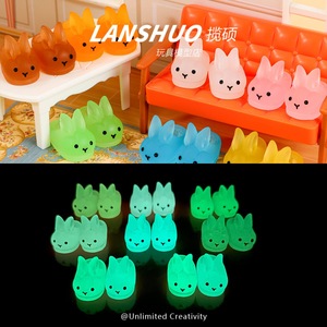 รองเท้าแตะกระต่ายเรซิ่น Lanshuo เรืองแสงในที่มืด อุปกรณ์ตกแต่งงานฝีมือ พวงกุญแจจี้ห้อย สำหรับงานศิลปะและของสะสม - Product Image 1