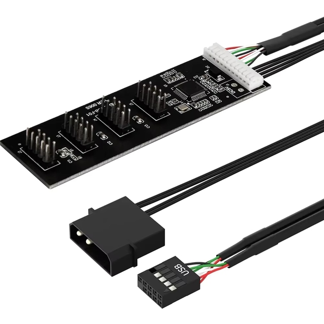 ZYSY 9Pin USB2.0 to 4 X 9 Ports Extension Splitter, Header Internal Hub