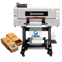 Impresora UV DTF de rollo a rollo Graphking A3 de 30 cm, 3 cabezales EPS Xp600/i3200, CMYK+W+V, paquete de impresión de pegatinas UV DTF