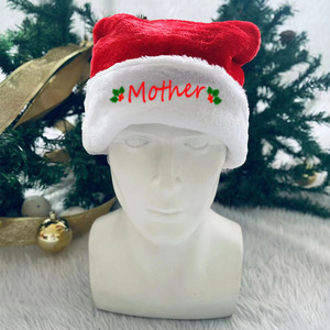Maman <span class=keywords><strong>papa</strong></span> Mini Santa Hat Famille Chapeau de <span class=keywords><strong>Noël</strong></span> pour enfants Chapeau de <span class=keywords><strong>Noël</strong></span> en peluche court pour la décoration du Nouvel An Fête Festival - Product Image 6