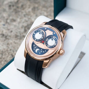 Montre de luxe pour homme, design unique, mécanique, lune et étoiles, mouvement automatique nh35A, cadrans Joker modifiés, bracelet en silicone noir, SM1036 - Product Image 1