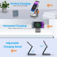 Chargeur sans fil pliable 3 en 1 CE Rohs QI2.2 25W à charge rapide pour iPhone Samsung écouteurs montre connectée
