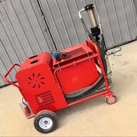 Pulvérisateur de mortier motorisé JINLIN de grande capacité, norme internationale, avec trémie de 115 L, débit élevé, double pistolet, rayon de braquage court