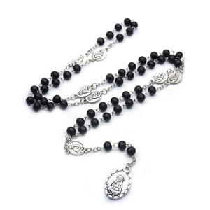 Novedoso Collar Rosario <span class=keywords><strong>de</strong></span> los Siete Dolores <span class=keywords><strong>de</strong></span> la Virgen María con Cuentas <span class=keywords><strong>de</strong></span> Madera Bañado en Plata para Oración Cristiana Católica por Sublimación - Product Image 3