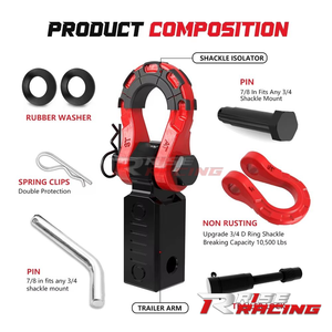 RISE Prix abordable Attache de remorque en acier au carbone avec anneau en D, accessoires de <span class=keywords><strong>attelage</strong></span> et support de manille pour Jeep - Product Image 6