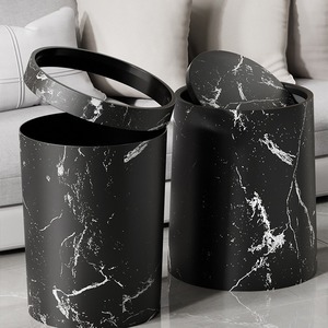 Vòng Mỏng Thùng Rác Có Thể Thùng Rác 8L Phòng Tắm Lớn Thùng Rác Bin Hộ Gia Đình Nhựa Nhà Bếp Bằng Đá Cẩm Thạch Chất Thải Bin - Product Image 3