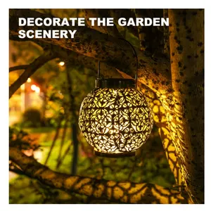 Custom Decorative Metal Solar Hanging Lantern Outdoor Christmas Light For Garden Patio Courtyard Tabletop For Birthday Gifts