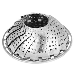 Panier <span class=keywords><strong>vapeur</strong></span> pliable multifonction écologique à 2 niveaux en acier inoxydable, support de cuisson <span class=keywords><strong>vapeur</strong></span> Lotus pour la cuisine - Product Image 3