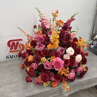 Nouveautés SMS : Centre de table personnalisé pour mariage, boule de fleurs artificielles en soie de haute qualité pour la décoration intérieure