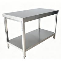 Tables de travail en acier inoxydable 316 304 avec étagère inférieure pour cuisine commerciale et transformation alimentaire