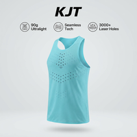 Débardeur de course ultraléger sans coutures 90g pour homme, avec coutures thermosoudées, séchage rapide, idéal pour la gym et l'entraînement de marathon