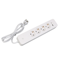 Multiprise intelligente Tuya WiFi standard européenne avec 4 prises CA, 1 port USB et 1 chargeur Type-C à charge rapide, en cuivre, IP20