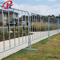 Barreras de Seguridad Portátiles Personalizadas, Galvanizadas, Resistentes a la Oxidación, de Hierro para Carreteras, Valla de Control de Multitudes de Metal para Tráfico con Patas Planas