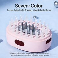 Peigne de croissance des cheveux sans fil 7 couleurs, masseur électrique vibrant du cuir chevelu, brosse de thérapie capillaire 7 en 1, applicateur d'huile pour les soins des cheveux
