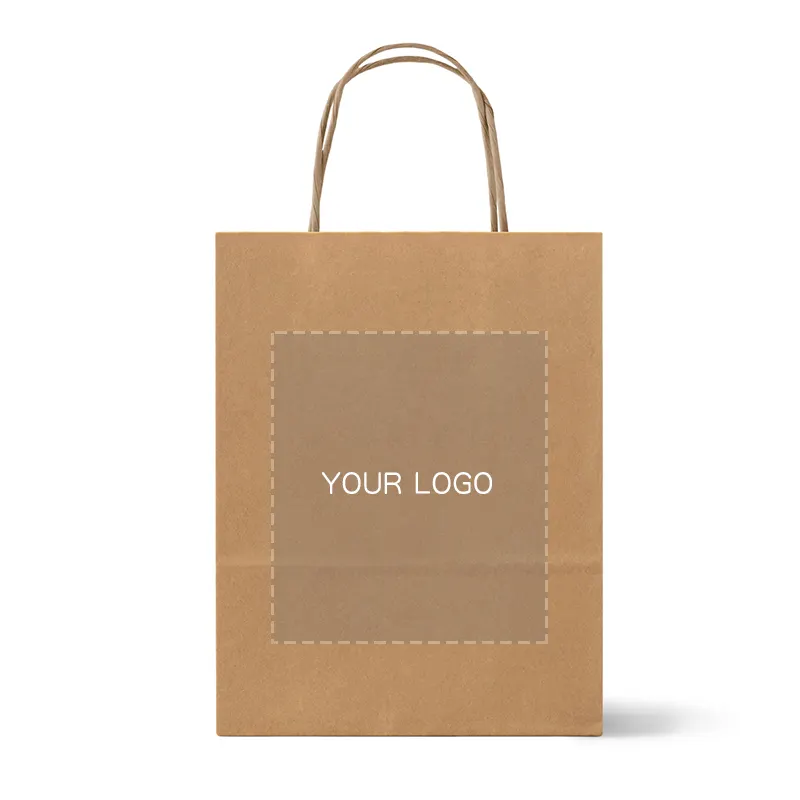 wholesale price Brown paper bags with black handle Shopping Carrier Bag With Logo Printed at factory price Boba tea paper bag