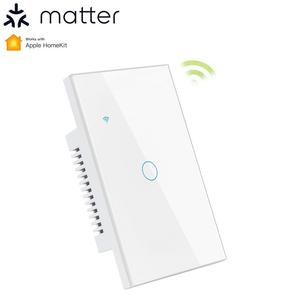 Matter Over WiFi対応 OEMスマート<span class=keywords><strong>IoT</strong></span> 1/2/<span class=keywords><strong>3</strong></span>/4連タッチパネルライトスイッチ 10A 高級モダンデザイン スマートライフ/アプリ制御 - Product Image 1