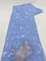 Tissu en dentelle à paillettes 100% polyester avec broderie florale pour robes de mariée et vêtements élégants de luxe