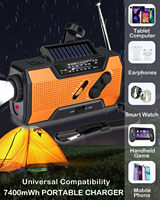 Kit radio météo portable à manivelle solaire d'urgence avec lampe de poche pour la survie en cas de catastrophe, le camping, l'utilisation à domicile, vente en gros