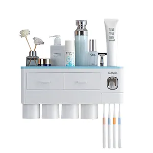 牙刷支架壁挂式，浴室用多功能牙刷和牙膏分配器