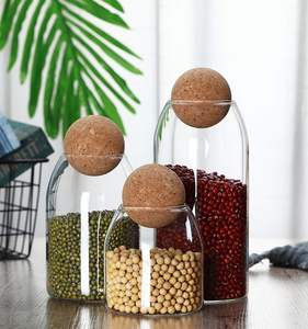 Most Popular Luxury 5oz 8oz 16oz Unique Cute Candle Borosilicate Glass Ball Candle Jars with Wood Cork <b>Lid</b> - Product Image 5
