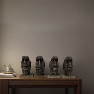 Estatua Moai <span class=keywords><strong>de</strong></span> <span class=keywords><strong>Isla</strong></span> <span class=keywords><strong>de</strong></span> <span class=keywords><strong>Pascua</strong></span>, figuras <span class=keywords><strong>de</strong></span> piedra tallada icónicas, artesanías <span class=keywords><strong>de</strong></span> resina <span class=keywords><strong>de</strong></span> Chile, patrimonio Cultural, <span class=keywords><strong>cabeza</strong></span> <span class=keywords><strong>de</strong></span> Moai, recuerdo, decoración del hogar - Product Image 1
