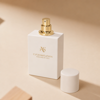 Flacons de parfum vides en verre rectangulaires blancs mats de 30 ml, 50 ml, 100 ml avec bouchon, logo personnalisé, fournisseur en gros de flacons de parfum