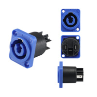 Connecteur Powercon 20A 250V AC en cuivre argenté bleu, prise et fiche d'alimentation verrouillables à 3 broches pour l'éclairage et l'audio de scène
