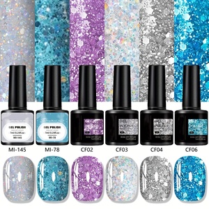 pcs Festive & New Year Glitter <b>Gel</b> <b>Nail</b> Polish <b>Set</b> - Red, Green, Blue, Pink & More | LED Soak Off <b>Nail</b> Varnish for Vibrant - Product Image 6