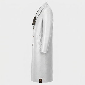 Abrigo de Cuero para Hombre, Estilo Lujoso, Gabardina Larga, Acabado Premium, Diseño Elegante, Ajuste Cómodo, Ropa de Invierno para Hombre - Product Image 3