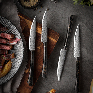 Ensemble <span class=keywords><strong>de</strong></span> 4 <span class=keywords><strong>couteaux</strong></span> à steak en acier Damas 10Cr15CoMov, couteau à steak pour restaurant, <span class=keywords><strong>table</strong></span> à manger, cuisine, découpe <span class=keywords><strong>de</strong></span> bœuf - Product Image 2