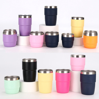 Mug à café isotherme empilable en acier inoxydable de 4 oz, 6 oz, 8 oz, avec couvercle magnétique, pour expresso et lait