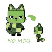 Sin Pedido Mínimo, Mini Muñeco de Peluche de Personaje de Dibujos Animados, Muñeco de Bebé con Sombrero Verde y Pluma Azul