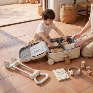 Passeggino Multifunzione 5 in 1 <span class=keywords><strong>con</strong></span> Valigia Pieghevole, Trolley da Viaggio per Bambini, <span class=keywords><strong>Carrello</strong></span> per la Spesa per Bambini - Product Image 4