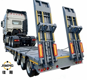 Remolque de plataforma baja para vehículos pesados de 100-120 toneladas, 3 líneas, 6 ejes, semirremolque de plataforma baja de 40 pies, dimensiones del remolque de plataforma baja de 50 toneladas - Product Image 1