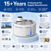 Fontaine à eau pour animaux de compagnie ChongxinIOT et fontaine à eau pour chats 3L 4000mAh avec niveau d'eau LED, 3 modes de sortie, ultra silencieuse, stérilisation UV-C