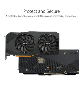 Carte graphique de jeu Radeon 5700 overclockée 8G GDDR6 édition double ventilateur DisplayPort (DUAL-RX5700-O8G-EVO) Radeon DUAL RX5700 - Product Image 5