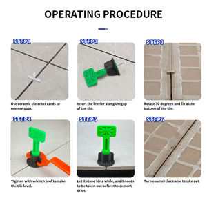 Pinces <span class=keywords><strong>de</strong></span> système <span class=keywords><strong>de</strong></span> nivelation <span class=keywords><strong>de</strong></span> carrelage pour carrelage grand format avec coins Kit d'installation murale et <span class=keywords><strong>de</strong></span> plancher pro - Product Image 4