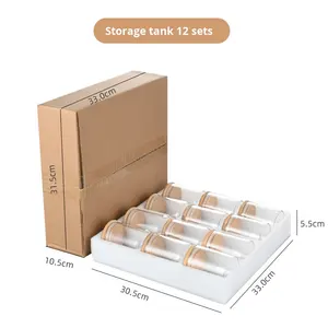 Para <span class=keywords><strong>Amazon</strong></span>, 12 piezas, tapa <span class=keywords><strong>de</strong></span> bambú <span class=keywords><strong>de</strong></span> algodón perla moderna, <span class=keywords><strong>tarros</strong></span> sellados <span class=keywords><strong>de</strong></span> vidrio soplado a mano para fiesta, almacenamiento <span class=keywords><strong>de</strong></span> alimentos, uso en <span class=keywords><strong>cocina</strong></span> - Product Image 6